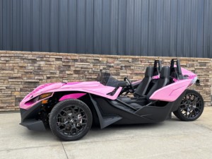 Pink 3-Seat Gasoline Off-Road Vehicle with Black <b>Wheels</b> Open Top Design <b>Plastic</b> Construction All Seasons Use - Product Image 1