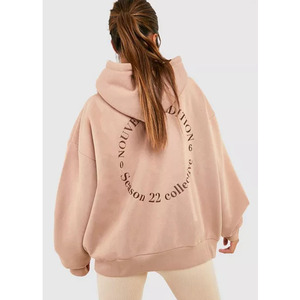 Sudaderas con logotipo personalizado Jersey suelto bordado liso para mujer 100% sudaderas de algodón Sudaderas con capucha extragrandes para mujer - Product Image 2