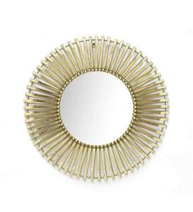 Marco de espejo de pared dorado moderno europeo mejor calificado redondo hierro Metal y vidrio acentos de pared espejos espejo de baño hecho a mano - Product Image 6