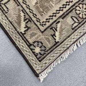 Turkish Oversize Rug, 9.5x13.1 ft Vintage Rug, <b>Brown</b> Plants & trees <b>Wool</b> Rug - Product Image 4