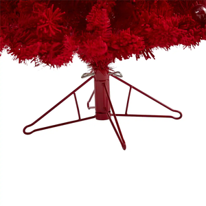 Nouveauté : <span class=keywords><strong>Sapin</strong></span> de Noël <span class=keywords><strong>artificiel</strong></span> pliable de 1,80 m pré-éclairé, <span class=keywords><strong>rouge</strong></span> floqué, avec lumières LED, installation facile, pour les fêtes - Product Image 4