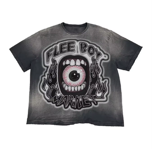 Camisetas vintage con hombros caídos y gráficos personalizados, Camisetas estampadas para hombre, camiseta desgastada con lavado ácido, camisetas de gran tamaño para hombre - Product Image 5