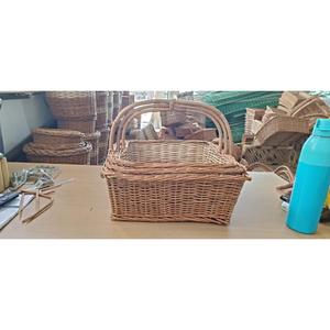 Bohemian Style Bamboo Rectangle Handcrafted Multifunctional Storage <b>Hamper</b> <b>Basket</b> 23x21cm Lightweight Portable Living Room Gift - Product Image 3