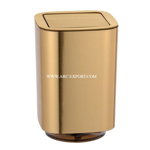 ถังขยะสแตนเลสถังโลหะมีสไตล์และทนทานสีปรับแต่งได้สำหรับใช้ในบ้านสำนักงานและในห้องน้ำที่หรูหรา - Product Image 3
