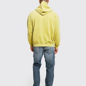 Sudadera con Capucha para Hombre, Estilo Lavado Ácido, Corte Regular, 100% Algodón, Felpa, Secado Rápido, Transpirable, Talla Grande para Invierno - Product Image 5