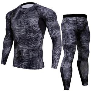Marque privée Ensemble de vêtements de sport actifs 2 pièces pour hommes Collants de compression à manches longues pour le fitness Combinaison de sport de grande taille Commande minimum 2 pièces - Product Image 6