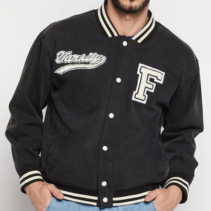 Bulk Quantity Outdoor Wear Best Sale Men's Varsity Jacket Stand Front 100% <b>Wool</b> Breathable Windproof Customizable High Quality - Product Image 5