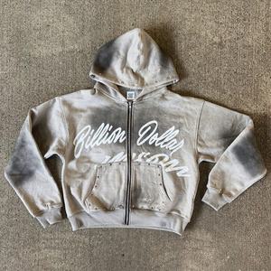 Conjunto Deportivo Unisex de Invierno, Estilo Urbano, Algodón Sólido, Estilo Jogger, Lavado Desgastado, Sudadera con Capucha y Pantalones Deportivos con Pedrería - Product Image 2