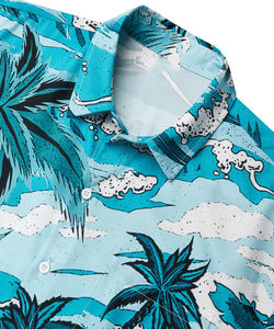 Chemises hawaïennes pour hommes avec logo personnalisé, impression numérique, polyester, séchage rapide, manches courtes, anti-boulochage, imprimé floral, été - Product Image 4
