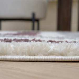 Netline Home Moodi Shaggy <b>Grey</b>/Purple Rectangle Hallway <b>Rug</b> for <b>Bedroom</b> Living Room Teen Spaces - Product Image 5
