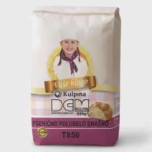 Farine de blé DEM T850, farine à pain semi-sombre, emballage en vrac de 25 kg - Product Image 1