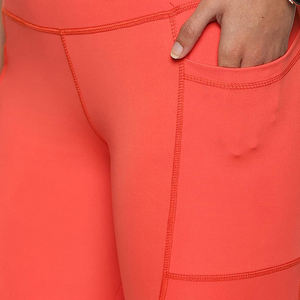 High Waist <b>Women's</b> Yoga <b>Leggings</b> Solid <b>Red</b> Knitted Training Sports Fitness Workout Embossed Design Running Four-Way Stretch - Product Image 6