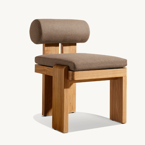 Silla sin brazos de madera de teca con espuma suave de buena calidad para la terraza o la piscina, cómoda y duradera. - Product Image 5