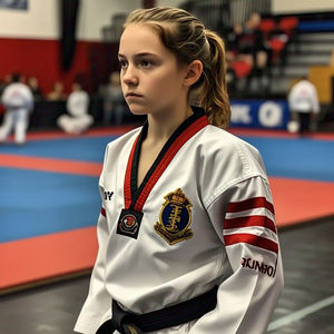 ชุดยูนิเซ็กซ์คุณภาพสูง ผ้าฝ้าย 100% ระบายอากาศได้ดี น้ำหนักเบา 280 กรัม ชุดเทควันโด ผ้าที่ยืดหยุ่นได้ เหมาะสำหรับศิลปะการต่อสู้และมวย - Product Image 5