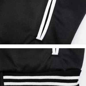 แจ็กเก็ตเบสบอลวิทยาลัยหนัง PU แท้สำหรับผู้ชายแจ็กเก็ตเบสบอลวิทยาลัยวินเทจปักโลโก้ด้วยกำมะหยี่สำหรับฤดูหนาว - Product Image 3