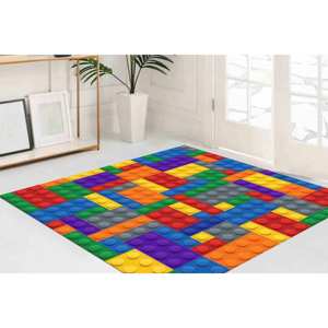Alfombra de Bloques de Construcción Coloridos: Decoración para Cuarto de Juegos Infantil, con Alfombra Suave - Product Image 5