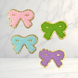 Parche de Chenilla Colorido Hecho a Mano en Forma de Lazo con Adhesivo para Ropa y Sombreros, Bordado - Product Image 1