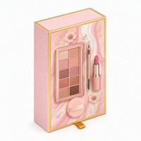 Boîte à tiroir en papier rigide de luxe pour emballage cadeau cosmétique, palette de fards à paupières, ensemble de maquillage, rose doré
