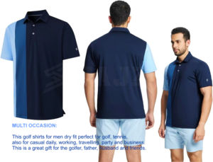 Polo informal de manga corta para hombre, con estampado liso de color - Product Image 5