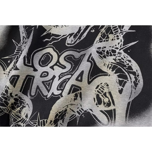 Nueva ropa de calle de alta calidad, abrigo con cremallera lavada con diamantes de imitación, sudaderas con capucha y sudaderas con estampado de serpiente perdido - Product Image 2