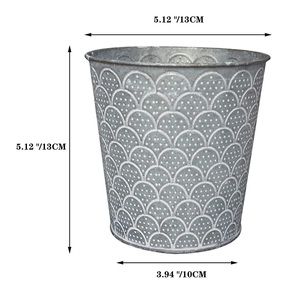 hot sale Handmade Round Shape Galvanized Planter Latest Design Indoor Outdoor <b>Flower</b> Pot And Designer Planter - Product Image 5