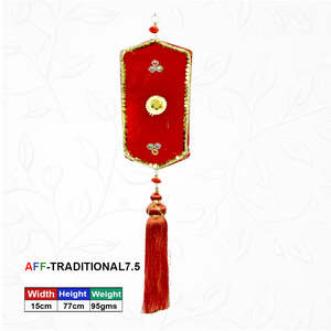 Sculpture murale suspendue en tissu rouge céruleen hexagonal traditionnel, décoration intérieure, par Artistic Flower Factory - Product Image 1
