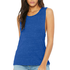 เสื้อกล้ามสำหรับผู้หญิงผ้าคอตตอน100% แห้งเร็วระบายอากาศได้ดีลายลำลองสีฟ้าทึบออกแบบได้ไซส์ใหญ่พิเศษฤดูร้อน - Product Image 4