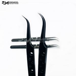 แหนบต่อขนตาปลายโค้ง RMI ทำจากสแตนเลส สีดำพลาสมา คุณภาพสูง ดีไซน์ด้ามจับใหม่ - Product Image 6