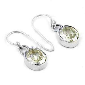 Boucles d'oreilles pendantes en argent 925 avec citrine pour femmes - Product Image 2