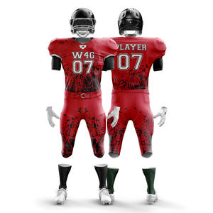 Ensemble maillot de football américain personnalisé de haute qualité 100% polyester antibactérien ensemble de shorts nouveau style de maille respirante ensembles de grande taille - Product Image 1