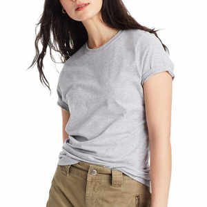 Camisetas de mujer Camiseta de algodón de manga corta transpirable con cuello redondo para mujer - Product Image 4