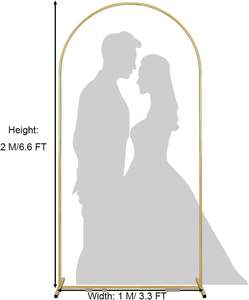 Con tamaño 100x20x200 cm Arco DE BODA Soporte de fondo Globo Marco de fondo arqueado Juego de soporte de metal para boda, cumpleaños, - Product Image 4