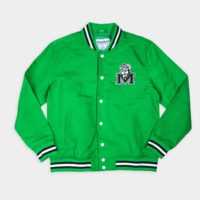 Blouson universitaire vintage personnalisé pour homme en satin, style bomber, avec appliqué brodé sur le devant, pour équipes universitaires, OEM