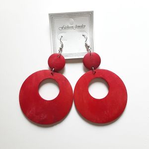 ต่างหูแฟชั่นทำด้วยมือแบบห้อยทำจากไม้สไตล์วินเทจน้ำหนักเบาสำหรับงานแต่งงาน - Product Image 3