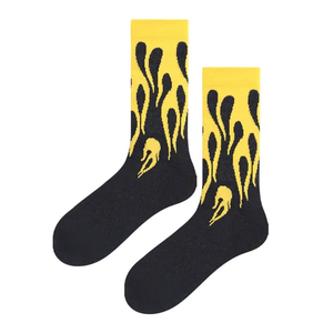 Men's Women's Custom <b>Color</b> Print Flame Pattern Design <b>Socks</b> Breathable Street Style Casual Everyday Low MOQ Wholesale Factory - Product Image 3