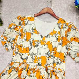 Vestido de una pieza de manga larga Georgette con estampado Floral de diseñador para mujer, vestido de fiesta de boda de seda, estilo Salwar para adultos indios - Product Image 2