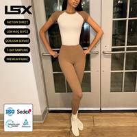 Ensemble deux pièces personnalisé : T-shirt raglan à manches courtes et leggings taille haute pour femme – Tenue de sport et de détente ajustée