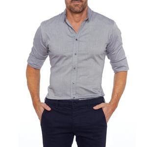 Primavera Verano nueva camisa fina informal inteligente para hombre botón de solapa sólida moda delgada tendencia Simple Top de manga larga - Product Image 6