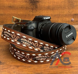 2025 Innovative Hand Tooled Genuine <b>Leather</b> DSLR <b>Camera</b> Neck Shoulder <b>Strap</b> Wholesale Custom Adjustable Cameras <b>Strap</b> for <b>Camera</b> - Product Image 1