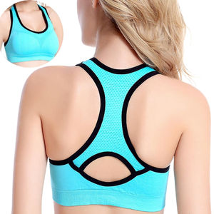 Soutien-gorge de sport pour femme de haute qualité, respirant, à séchage rapide, simple, à maintien élevé, en Spandex/Nylon, couleur unie, personnalisable par transfert thermique - Product Image 1