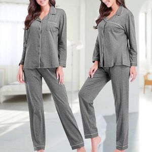 Ensemble de pyjama classique long et confortable doux pour femmes ODM Supply Taille élastique boutonnée avec caractère de fruits pour les vêtements de maison - Product Image 4