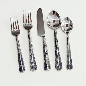 Vente en gros de couverts uniques en acier inoxydable pour mariage Ensemble écologique poli miroir avec poignée carrée et ronde - Product Image 4