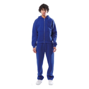 Survêtements de qualité supérieure en bleu royal avec fermeture éclair, en polaire polyester/coton épais pour l'hiver, 380g, streetwear respirant, décontracté pour homme - Product Image 1
