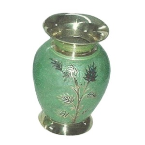 Florero de latón de alta calidad con grabado, acabado verde y dorado para decoración del hogar, florero de Decoración de mesa - Product Image 4