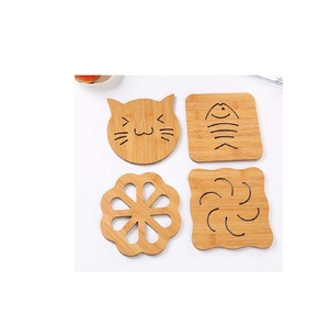 Sous-verre unique en bois pour bureau vaisselle hôtel restaurant maison cuisine table à manger boisson thé café forme carrée - Product Image 5