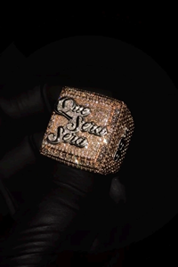 925 Sterling <b>Silver</b> Rhodium Plated VVS Moissanite Diamond Iced Out Custom Letter Luxury Statement <b>Ring</b> For <b>Men</b> Women Wear - Product Image 3
