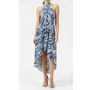 Lavable Material sostenible moda Vietnam OEM personalizable entrega rápida mujer elegante Paisley Midi Streetwear - Product Image 2