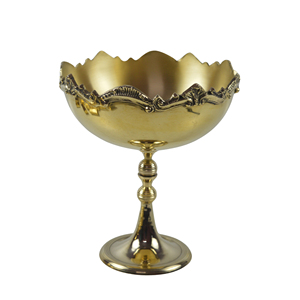 Cuenco de dátiles para frutas secas, cuencos de moda con acabado dorado, totalmente de latón, para servir alimentos y decoración, plato para servir con forma de flor - Product Image 1