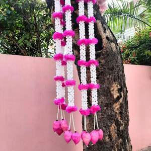 Cadena de brotes de loto para guirnalda decorativa de Mogra India hermosa guirnaldas de jazmín blanco y Loto rosa para decoración de fiesta de boda - Product Image 6