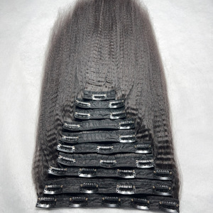 Clip yaki brut non chimique sans enchevêtrement, sans perte d'extensions de cheveux raides crépus des vendeurs vietnamiens - Product Image 3